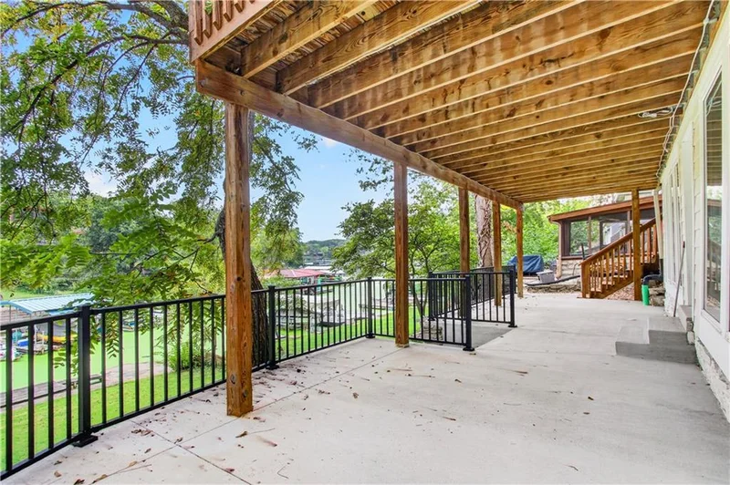 Covered walk-out patio beneath the deck
