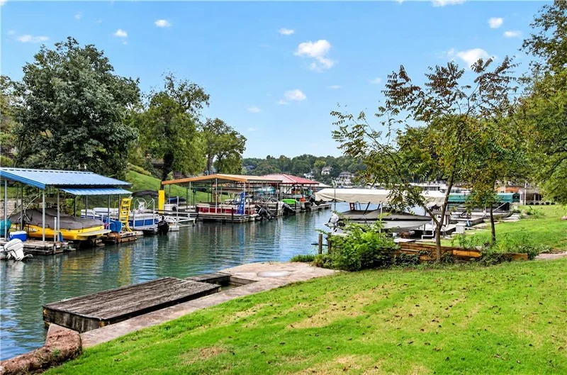 The cove and neighboring boat docks from the lawn