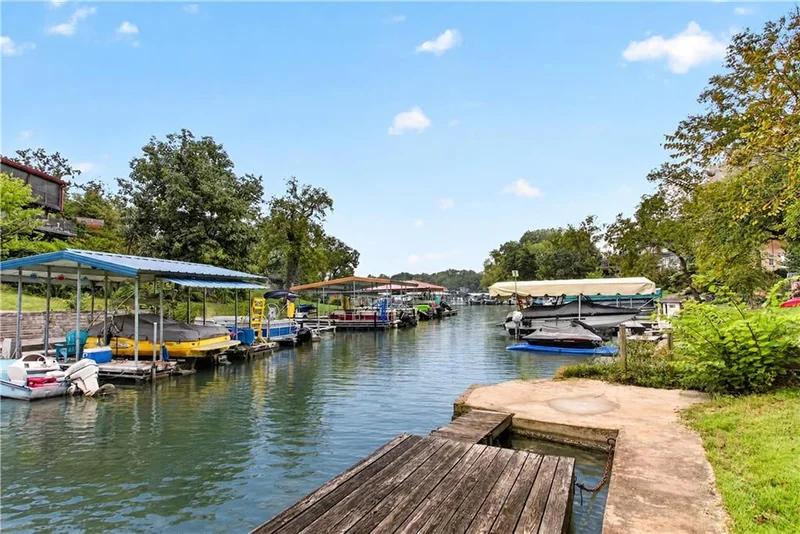 The swim dock and the cove